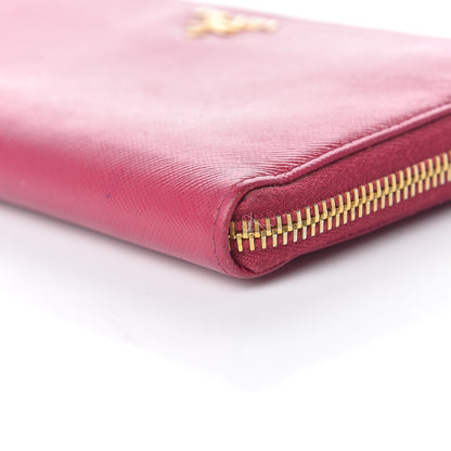 Prada Saffiano Zip Around Wallet Peonia 9 of 17