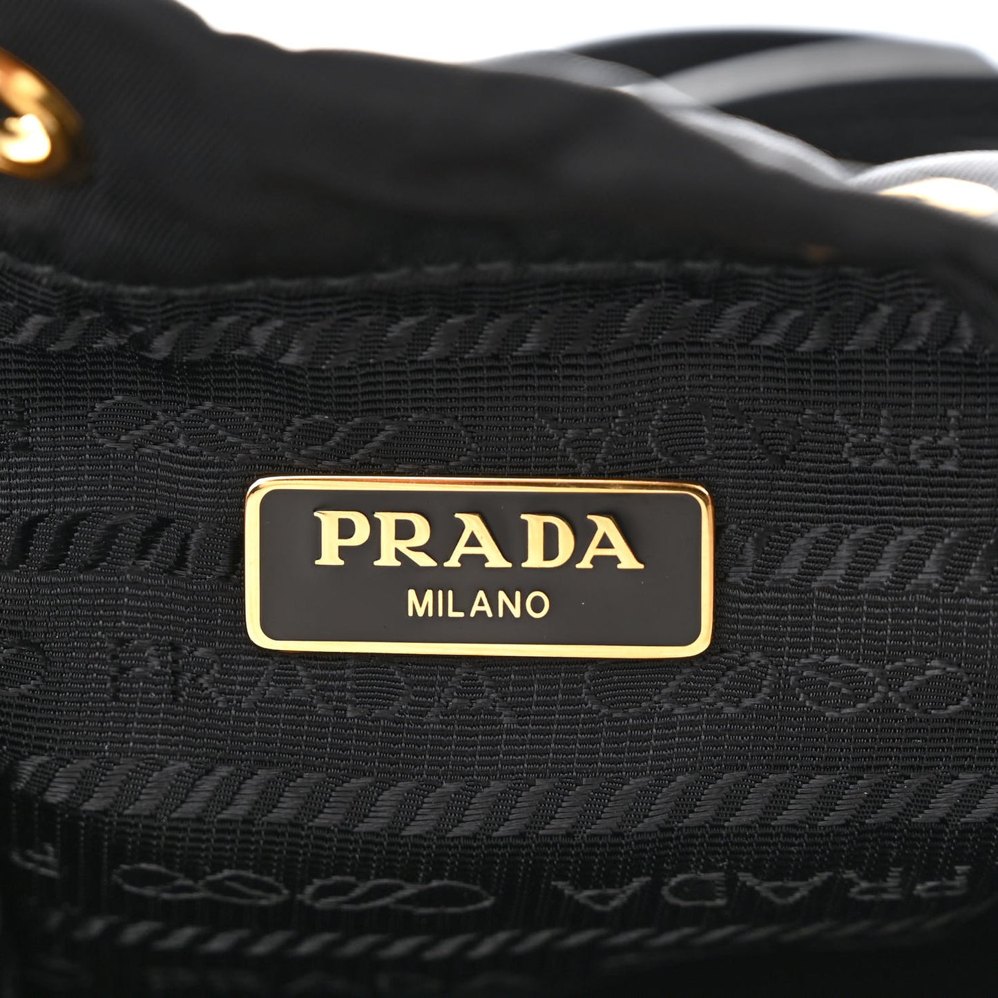Saffiano Tessuto Nylon Mini Bucket Crossbody Bag Black