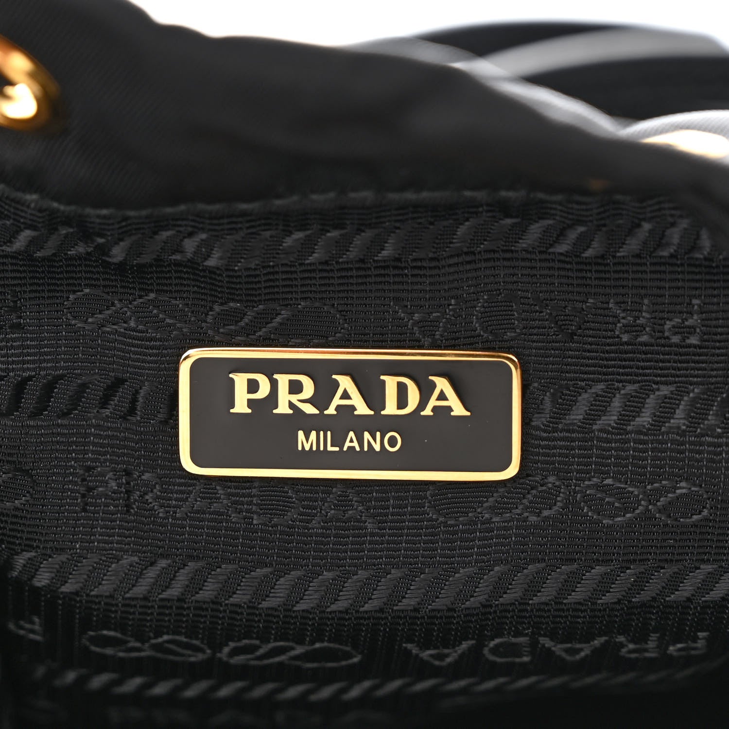 Prada Saffiano Tessuto Nylon Mini Bucket Crossbody Bag Black 6 of 11