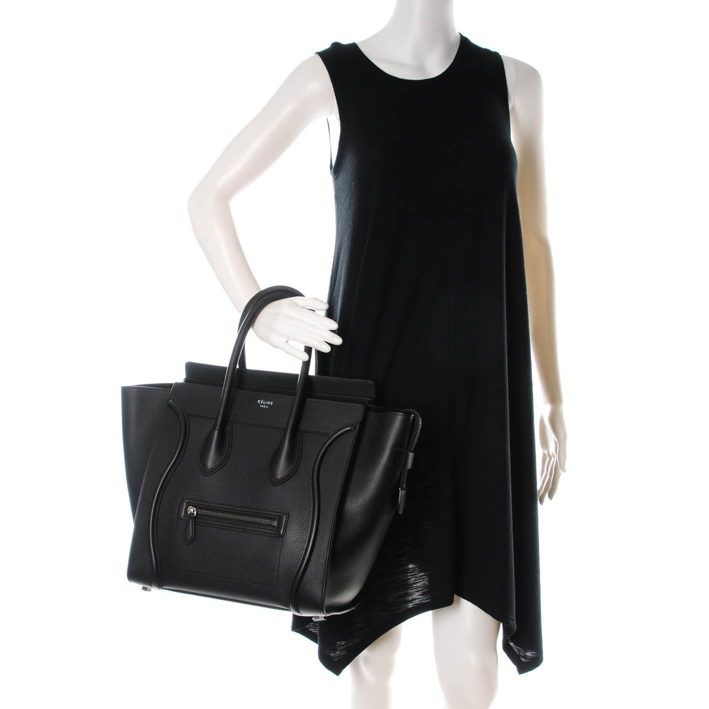 Drummed Calfskin Mini Luggage Black