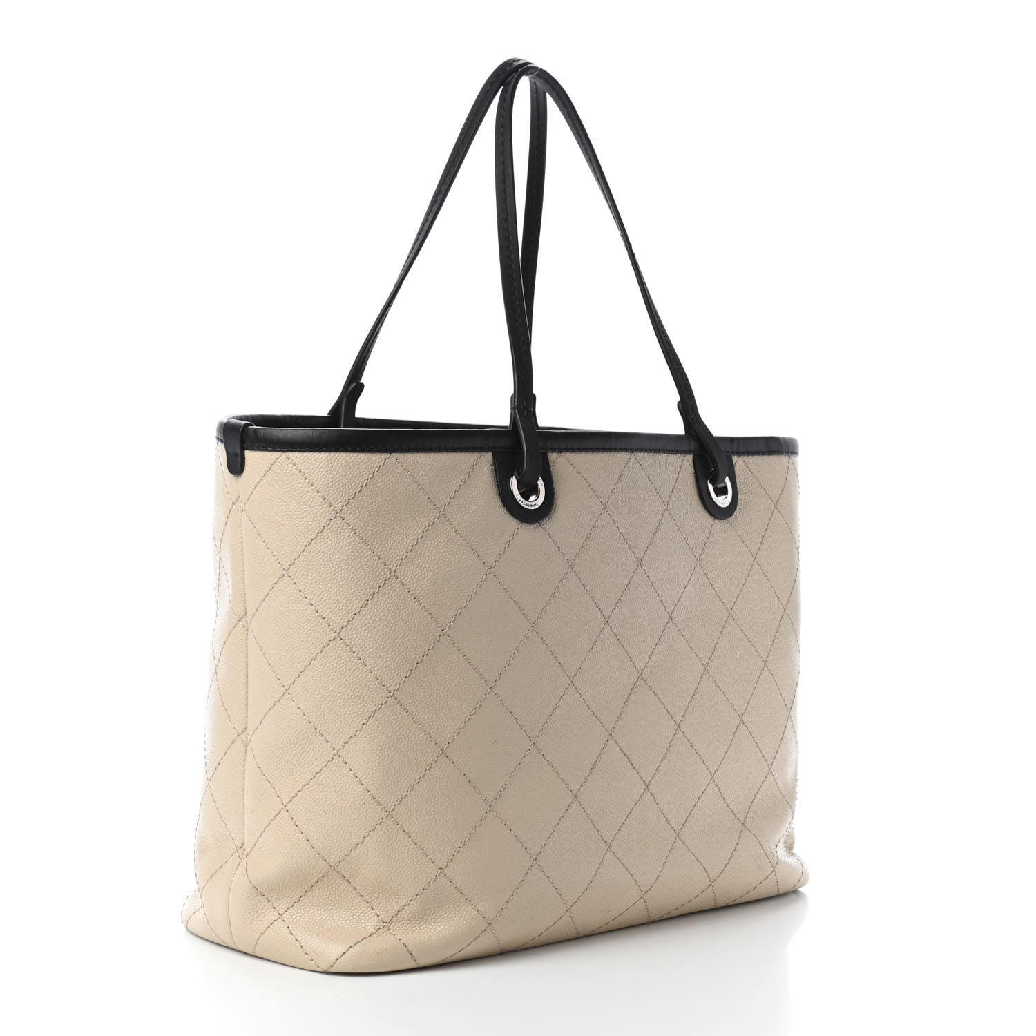 Chanel Grained Calfskin Large Fever Shopping Tote Beige 3 of 10