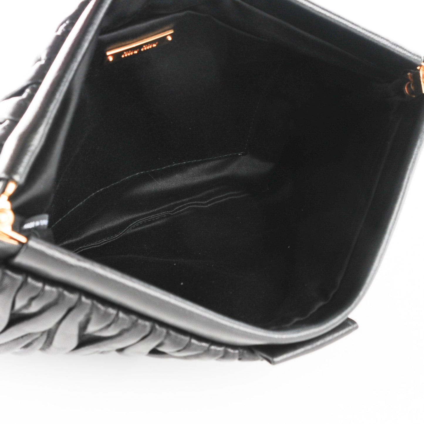 Leather Matelasse Lux Clutch Black