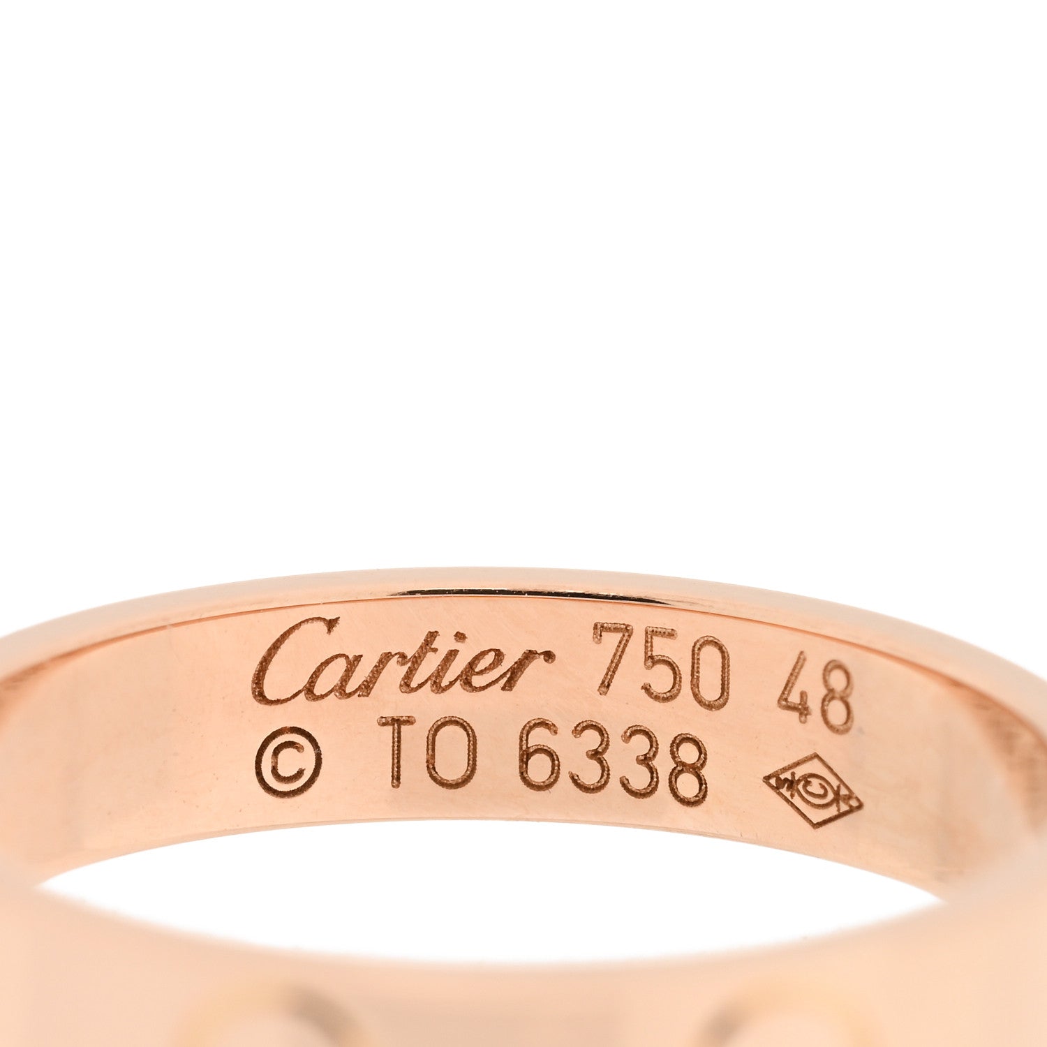 Cartier 18K Pink Gold 3.5mm LOVE Wedding Band Ring 48 4.5 4 of 4