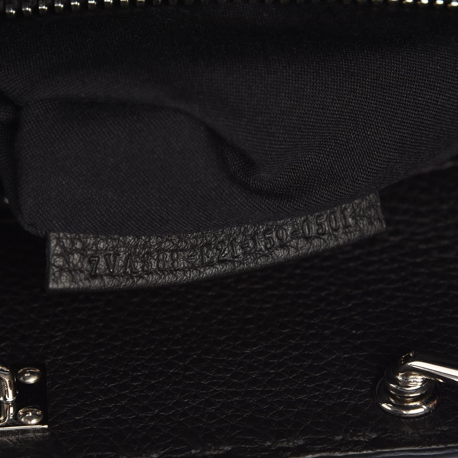 Fendi Cuoio Romano Selleria Bi-Color Large Mens Peekaboo Iconic Essential Satchel Lavagna Black 8 of 8