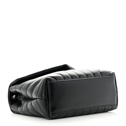 Saint Laurent Calfskin Y Quilted Monogram Monochrome Small Loulou Chain Satchel Black 4 of 15