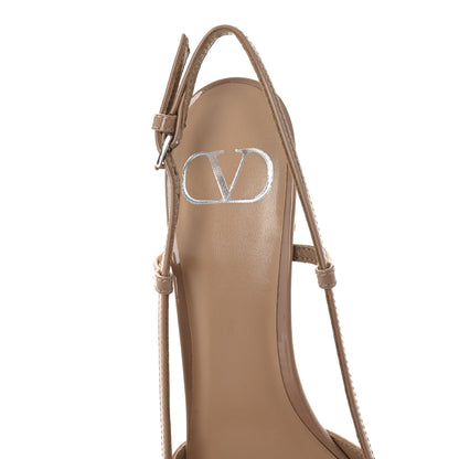 Valentino Garavani Patent Signature Vlogo Slingback 80mm Pumps 37.5 Rose Cannelle 8 of 10
