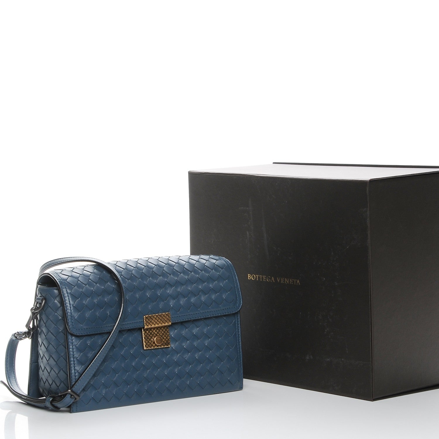 Bottega Veneta Nappa Intrecciato Small Messenger Denim 8 of 8