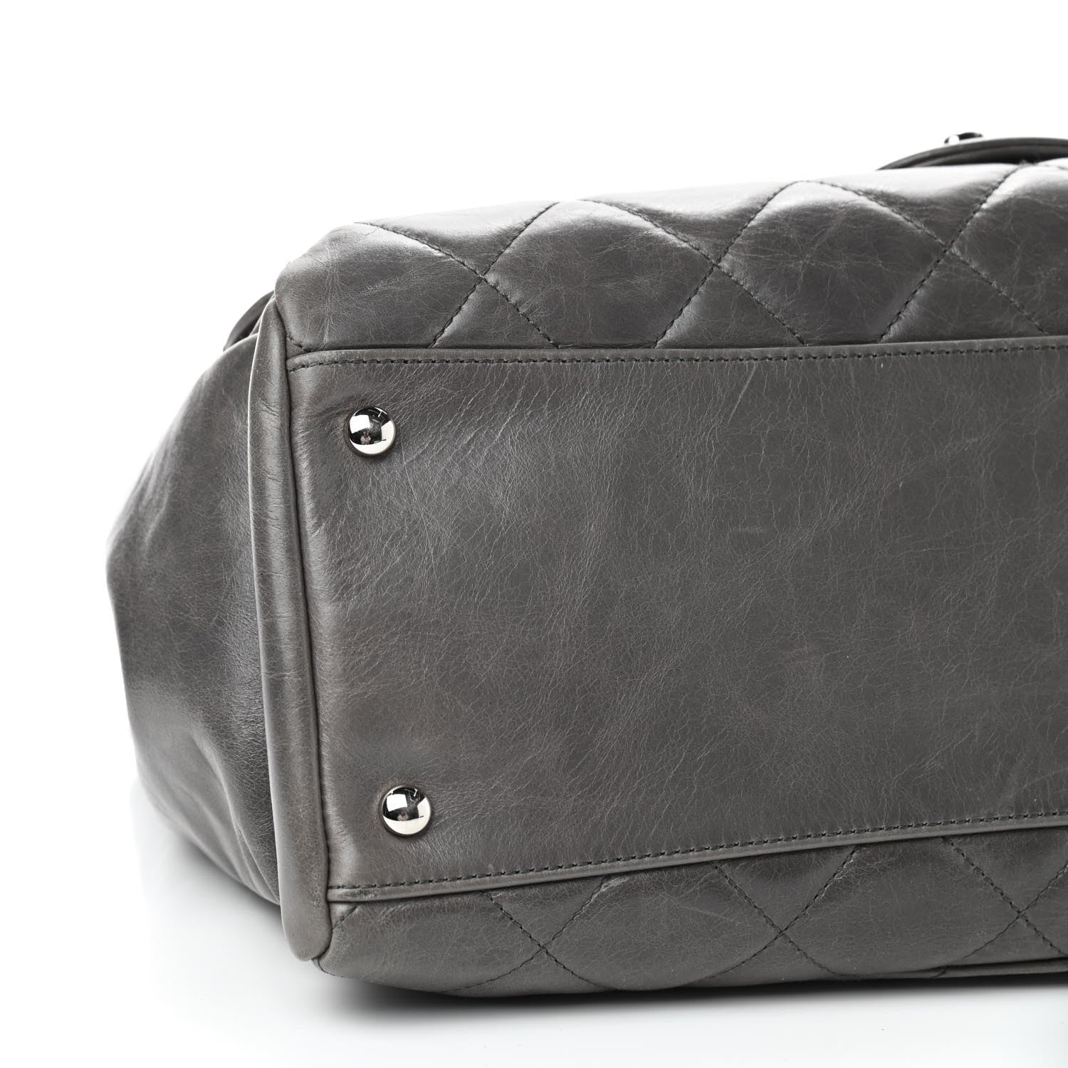 Chanel Glazed Calfskin Quilted Small CC Delivery Tote Grey 6 of 9