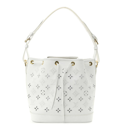 Louis Vuitton Calfskin Monogram Cutout Petit Noe White 1 of 9