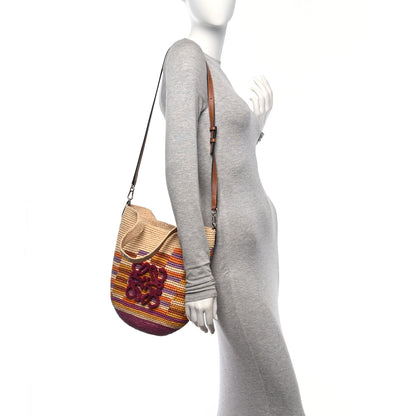Loewe Raffia Paula's Ibiza Rainbow Slit Tote Bag Natural Multicolor 2 of 9