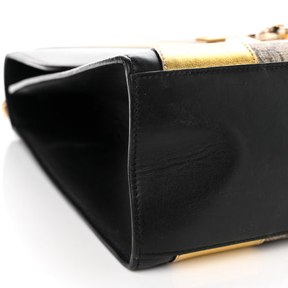 Gucci Nappa GG Supreme Monogram Medium Osiride Top Handle Bag Black Oro Vecchio Beige Ebony 10 of 13