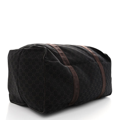 Gucci Denim Monogram Large Collapsible Carry On Duffle Bag Brown 4 of 10