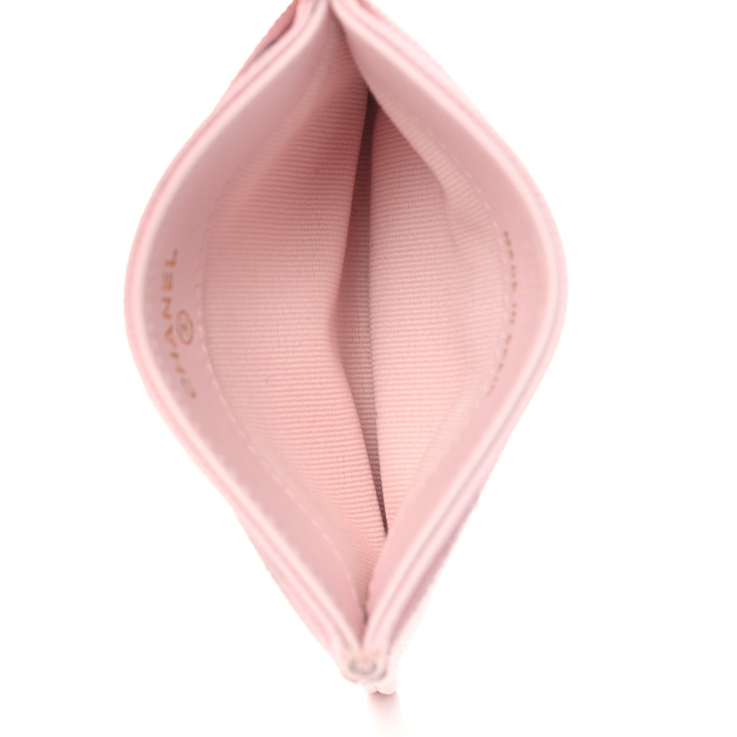 Caviar Quilted Card Holder Light Pink