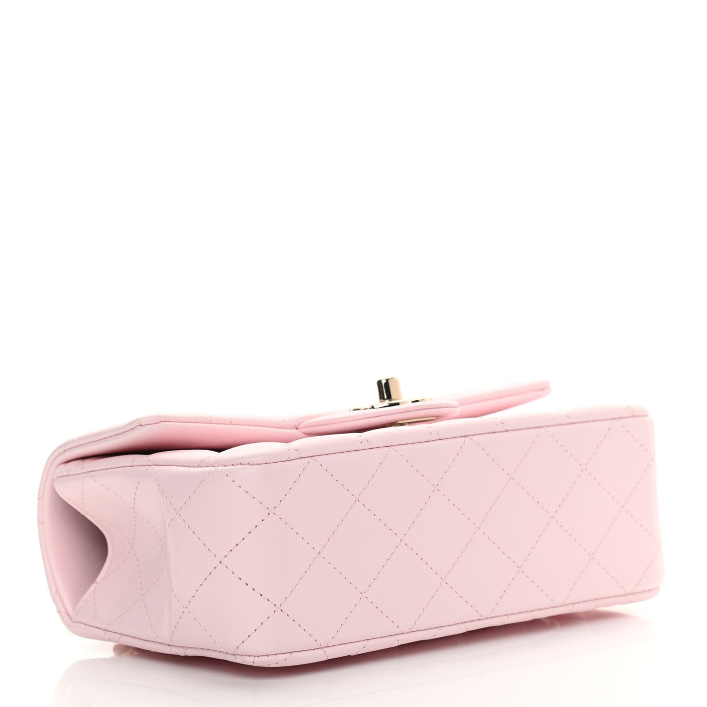 Lambskin Quilted Mini Top Handle Rectangular Flap Light Pink