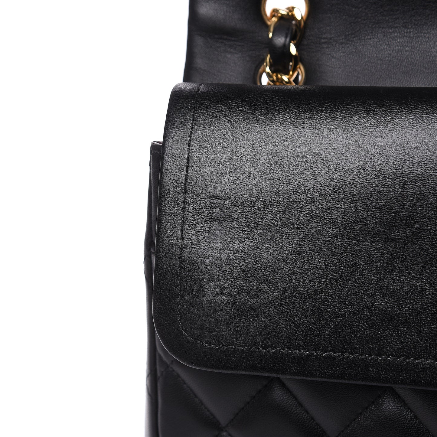 Lambskin Quilted Maxi Double Flap Black