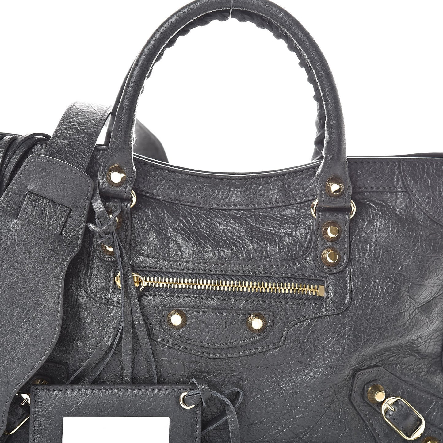 Agneau Classic Gold Hardware S City Gris Fossile