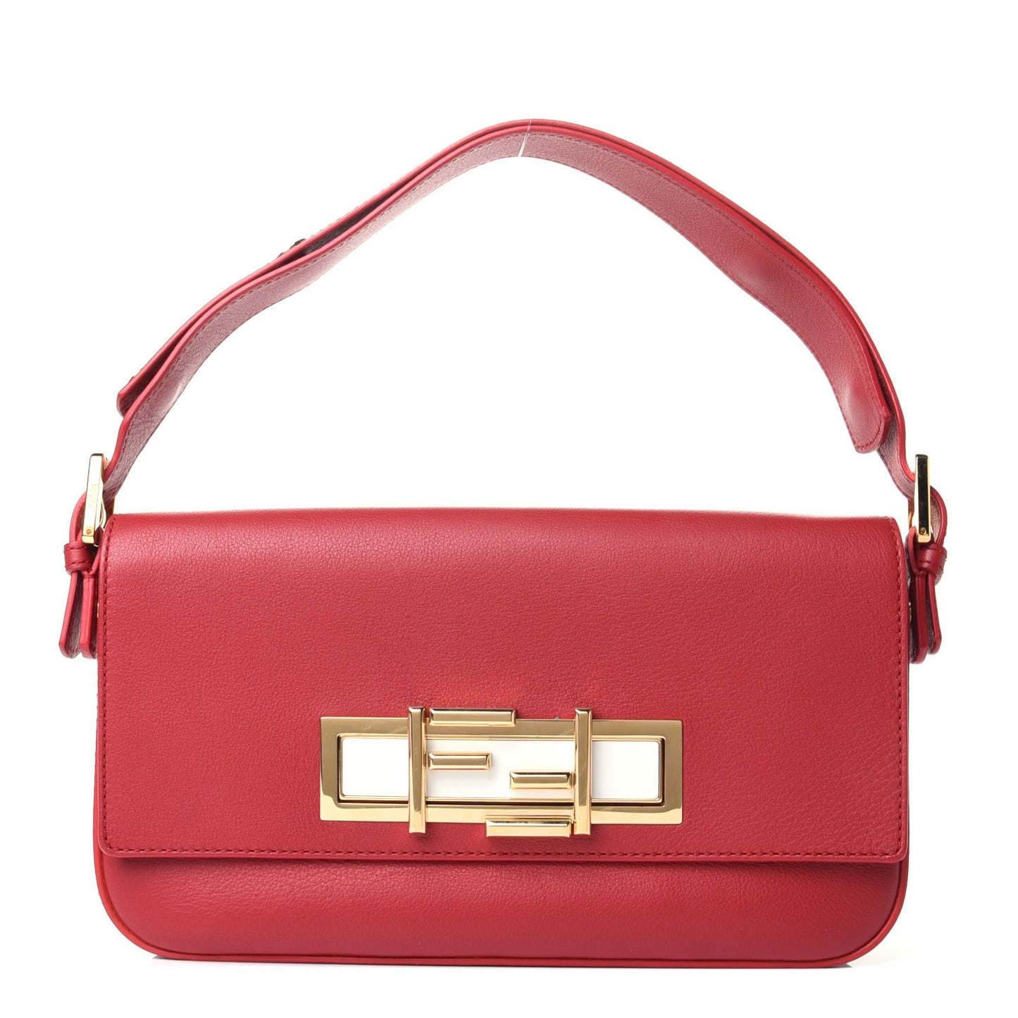 Vitello Dolce Bi-Color 3Baguette Shoulder Bag Mattone White