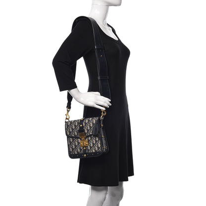 Christian Dior Oblique Square DiorAddict Flap Navy Blue 2 of 18