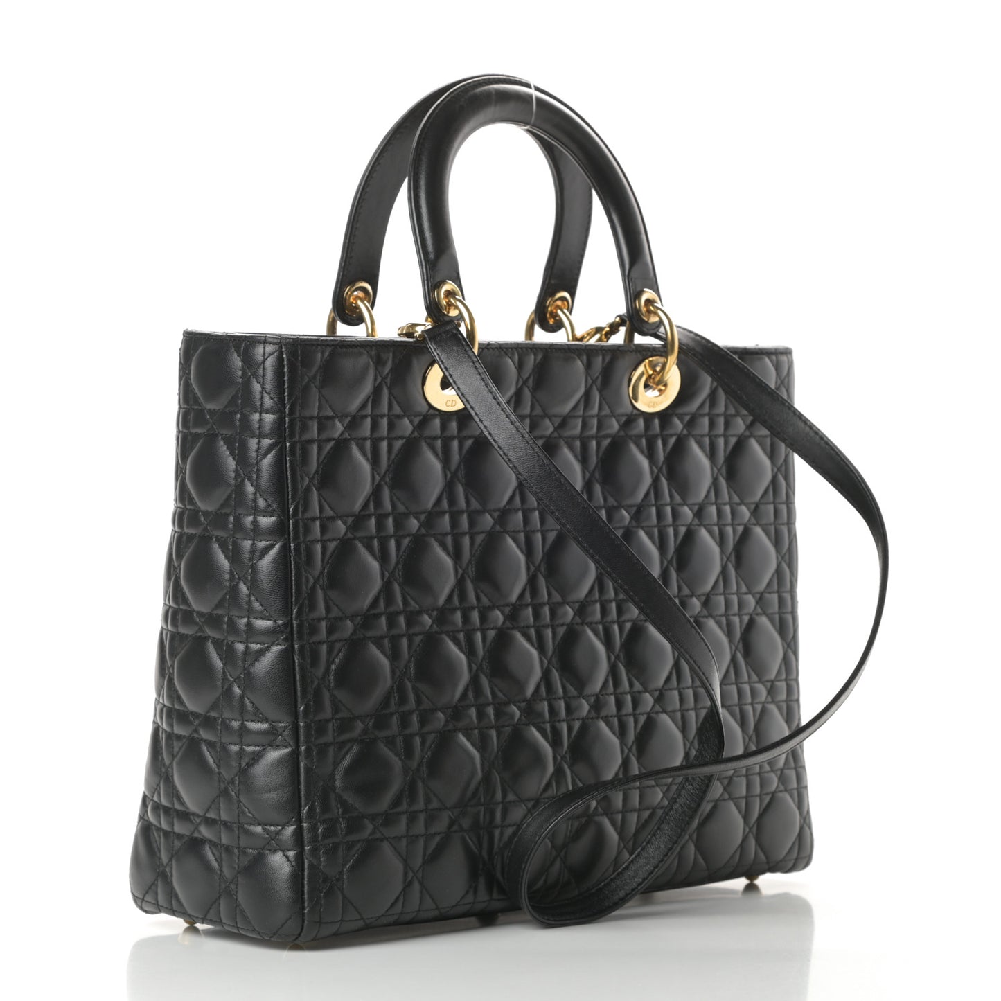Lambskin Cannage Large Lady Dior Black