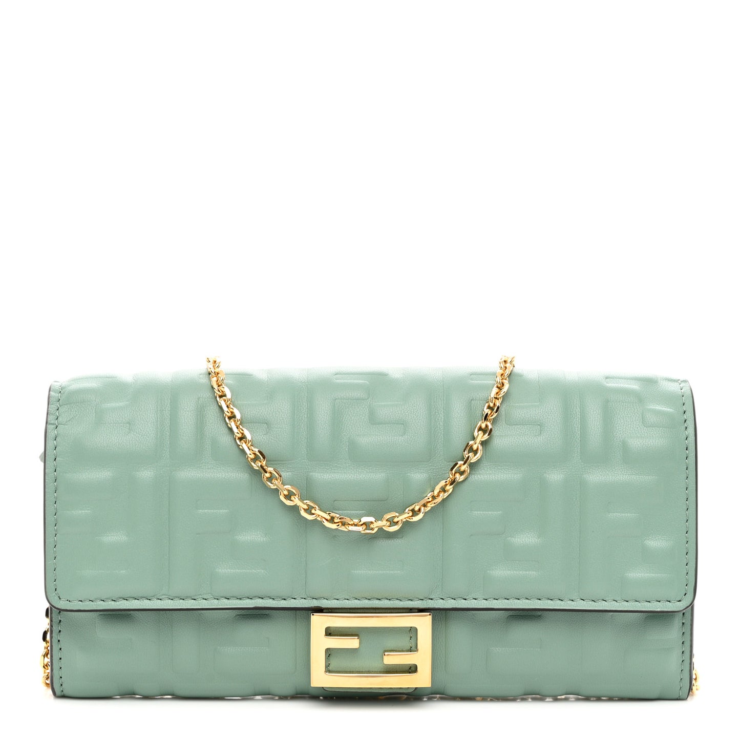 Nappa Matisse FF Embossed Continental Wallet On Chain Menta