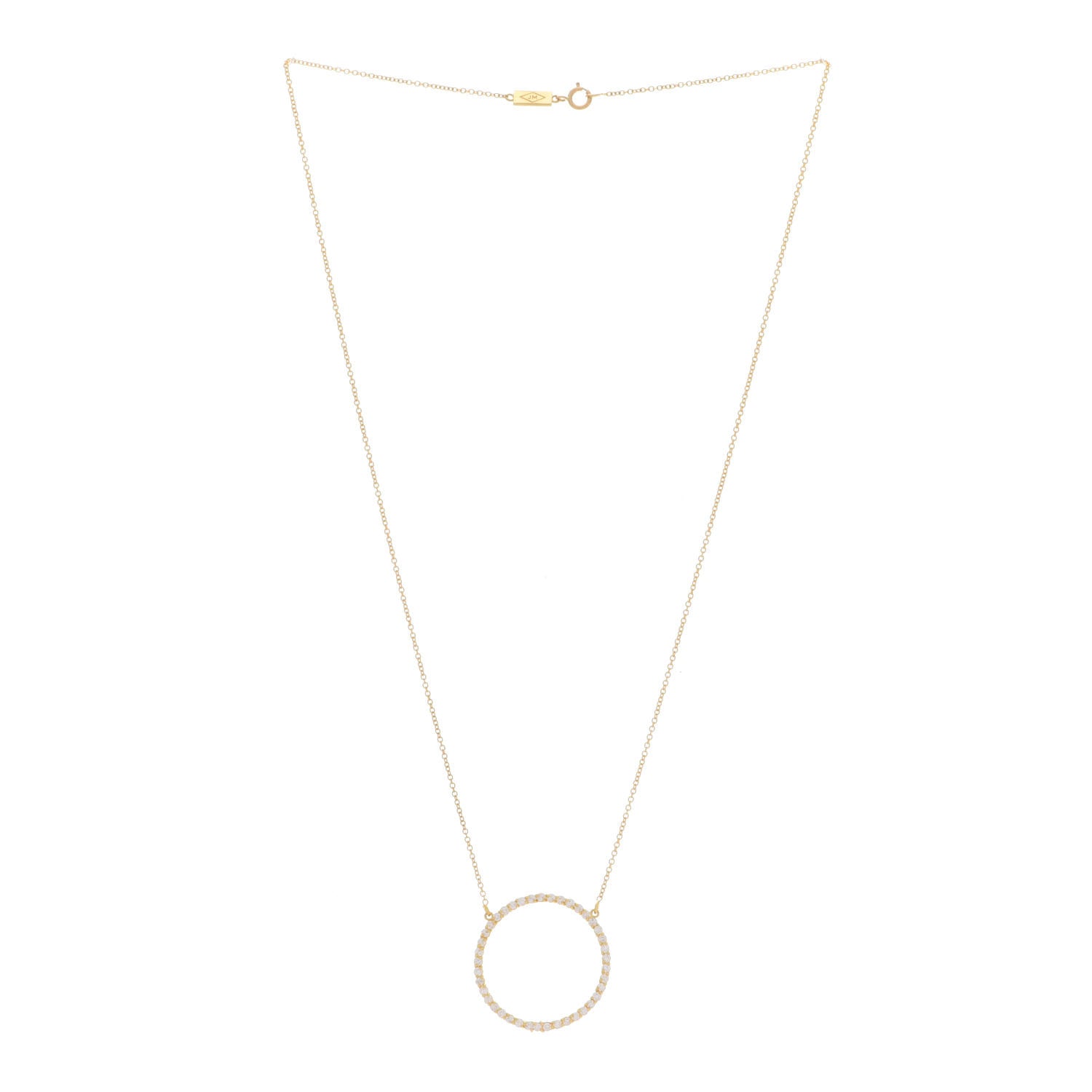 Jennifer Meyer 18K Yellow Gold Diamond Open Circle Necklace 3 of 7