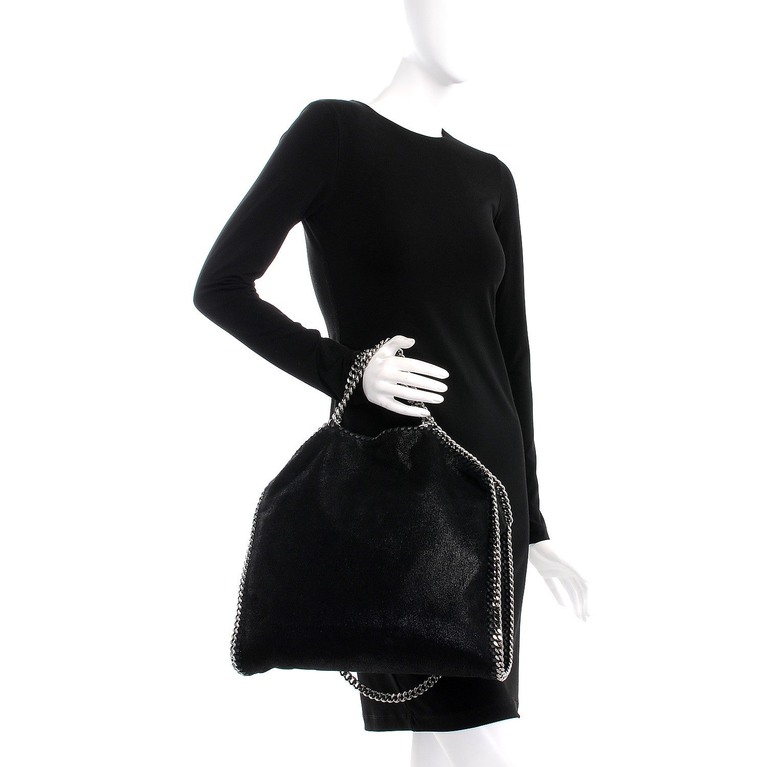 Stella McCartney Shaggy Deer Falabella Fold Over Tote Black 3 of 8