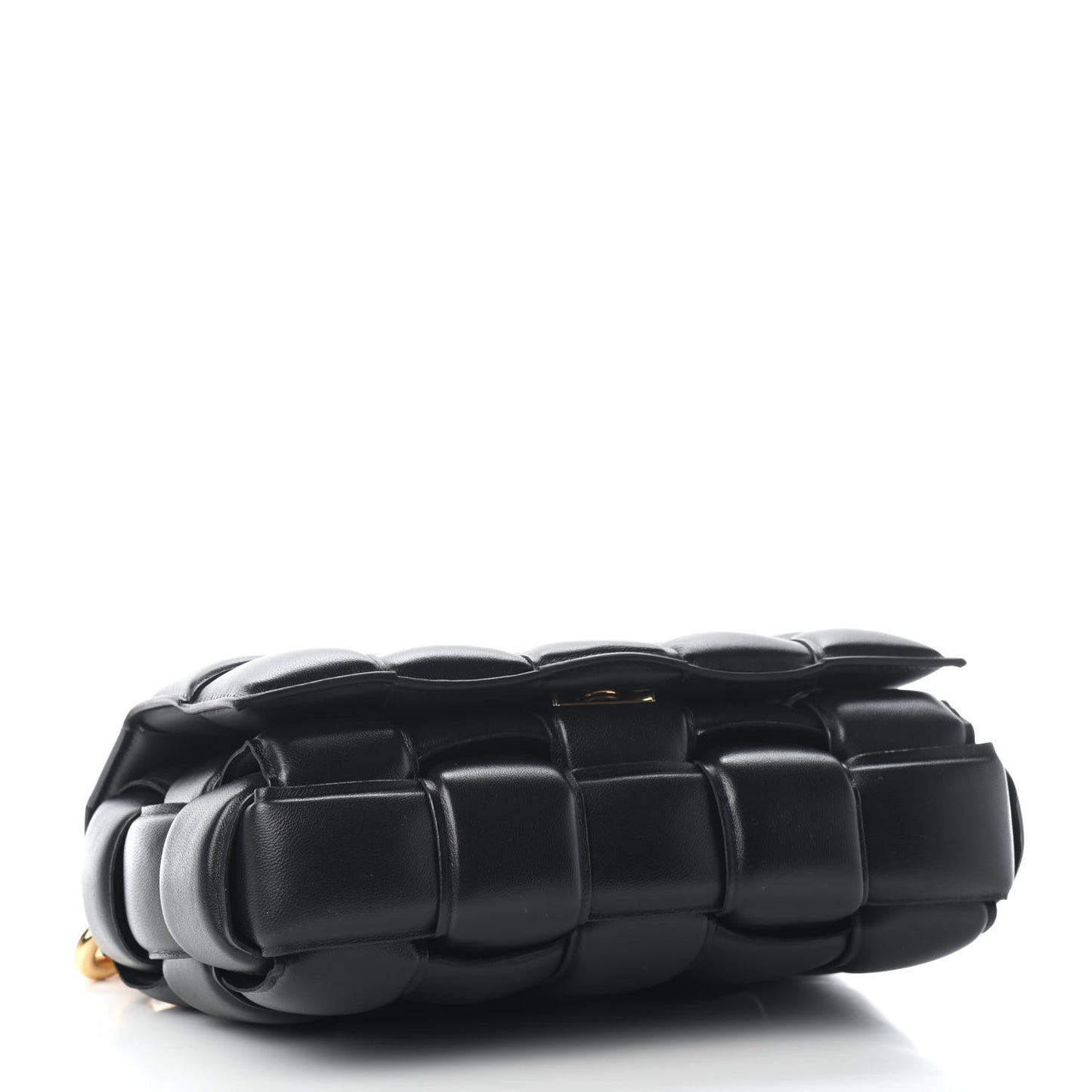 Lambskin Maxi Intreccio Padded Chain Cassette Crossbody Bag Black