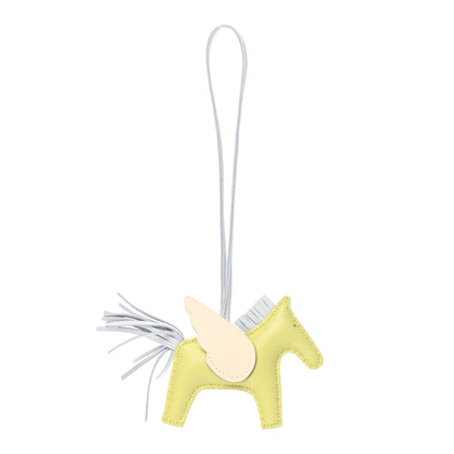 Hermes Milo Lambskin Grigri Rodeo Pegase Horse Bag Charm PM Jaune Bourgeon Bleu Brume Nata 1 of 5
