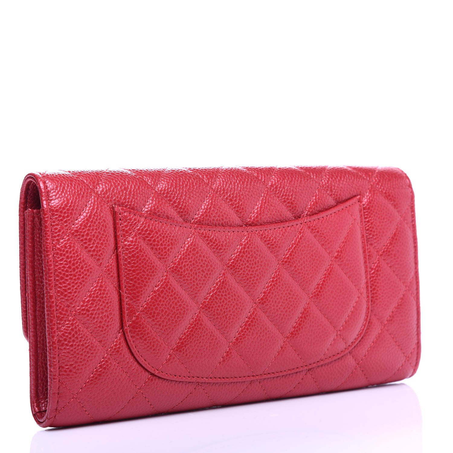 Chanel Caviar Quilted Travel Wallet Red 3 of 8
