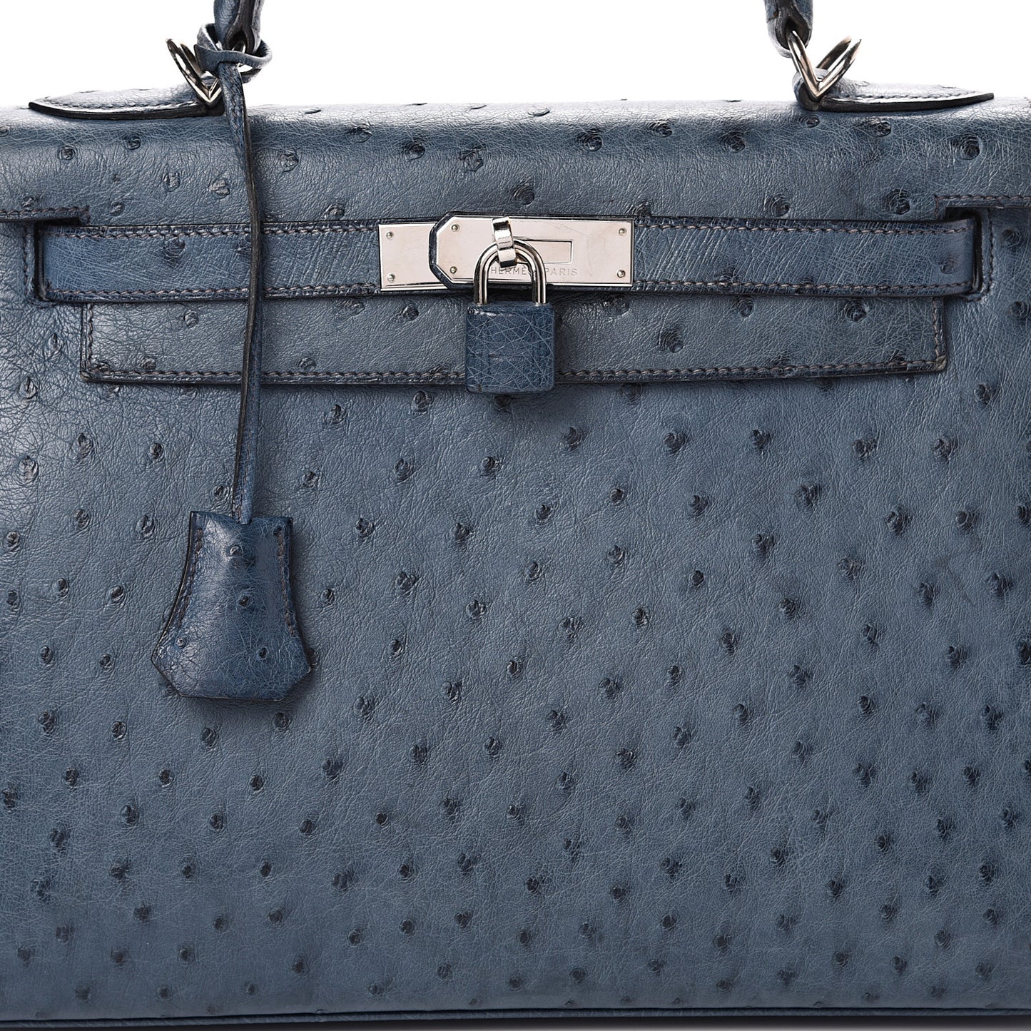 Ostrich Kelly Sellier 28 Bleu Roi