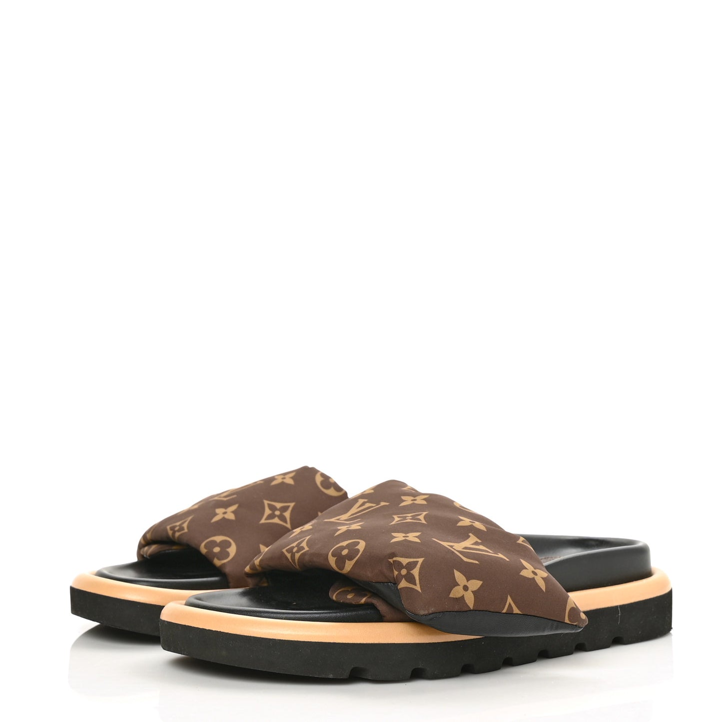 Nylon Monogram Pool Pillow Comfort Mule 37 Cacao Brown