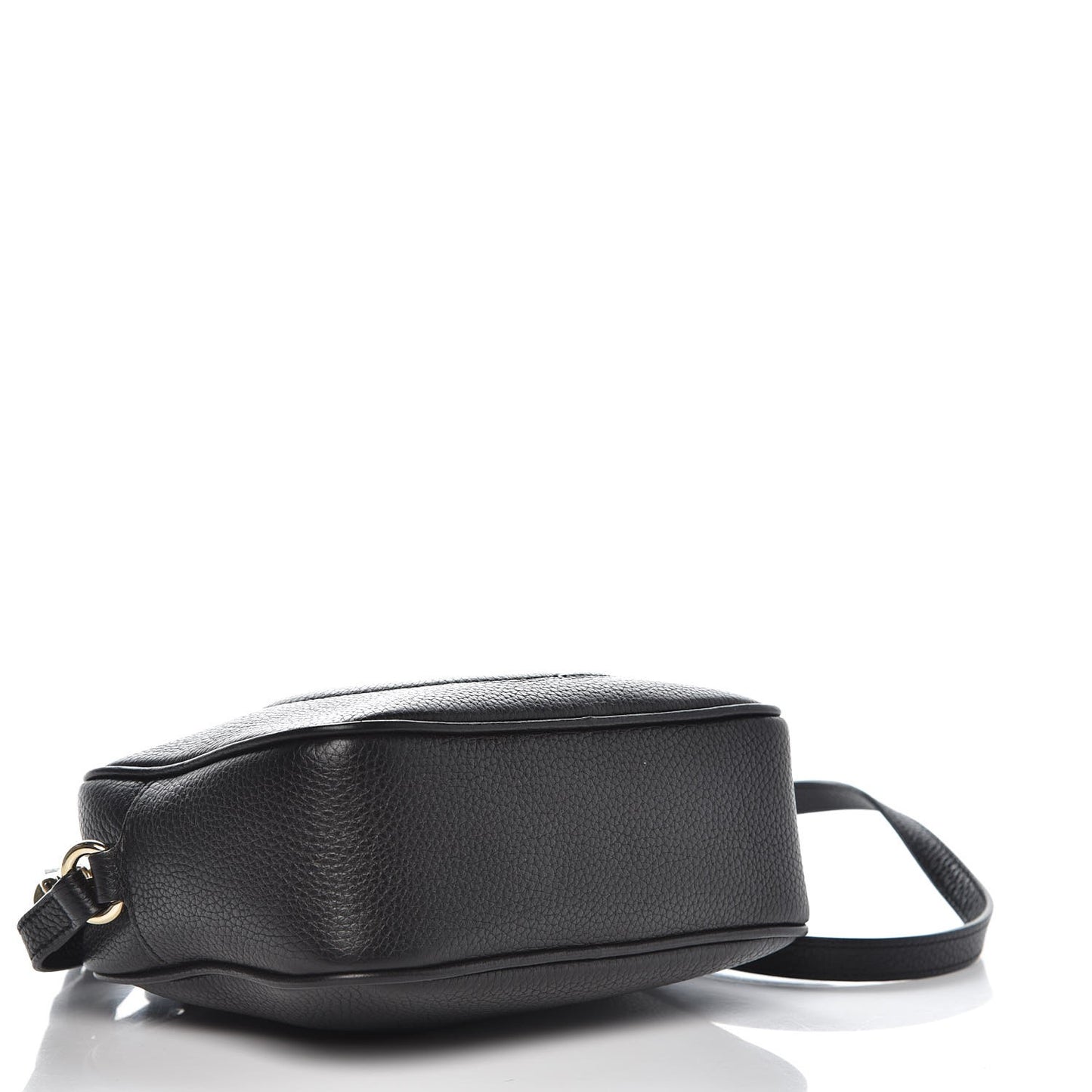 Pebbled Calfskin Small Soho Disco Bag Black