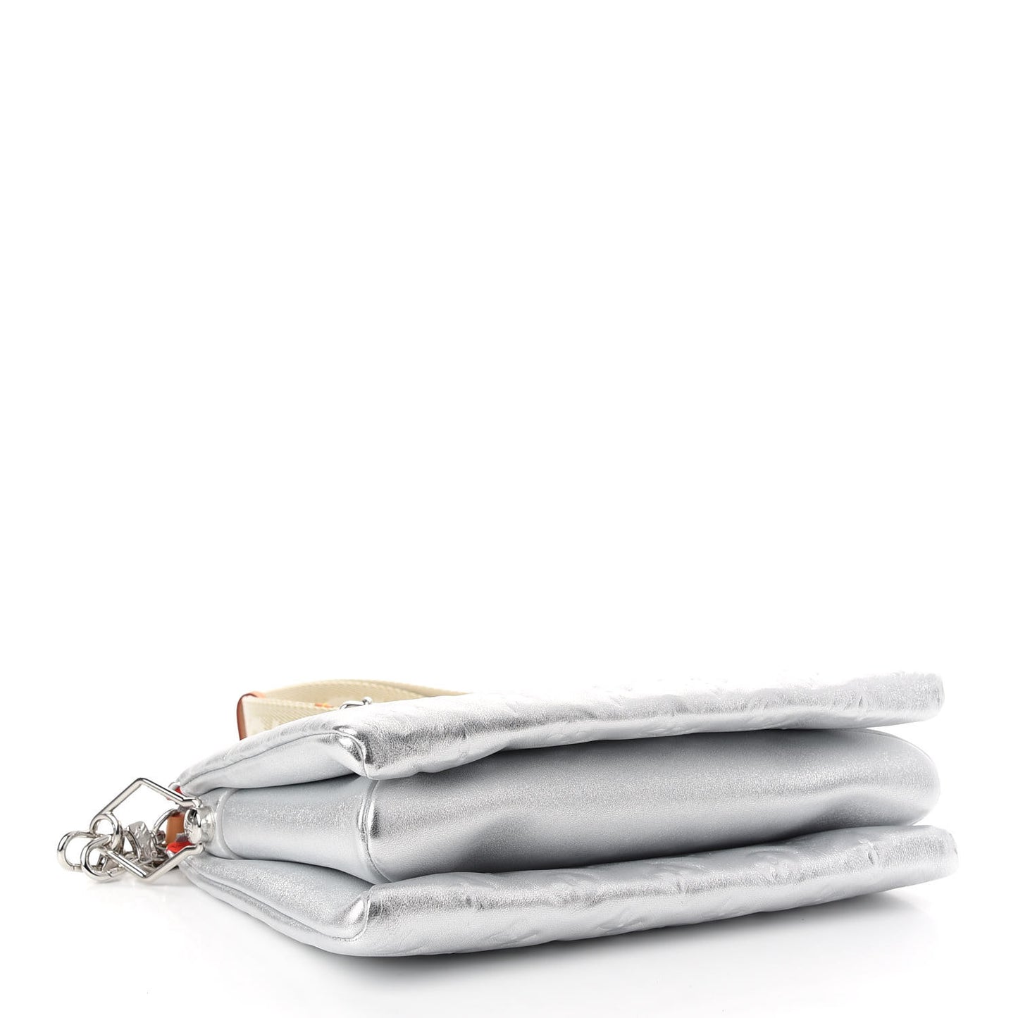 Metallic Lambskin Embossed Monogram Coussin PM Silver