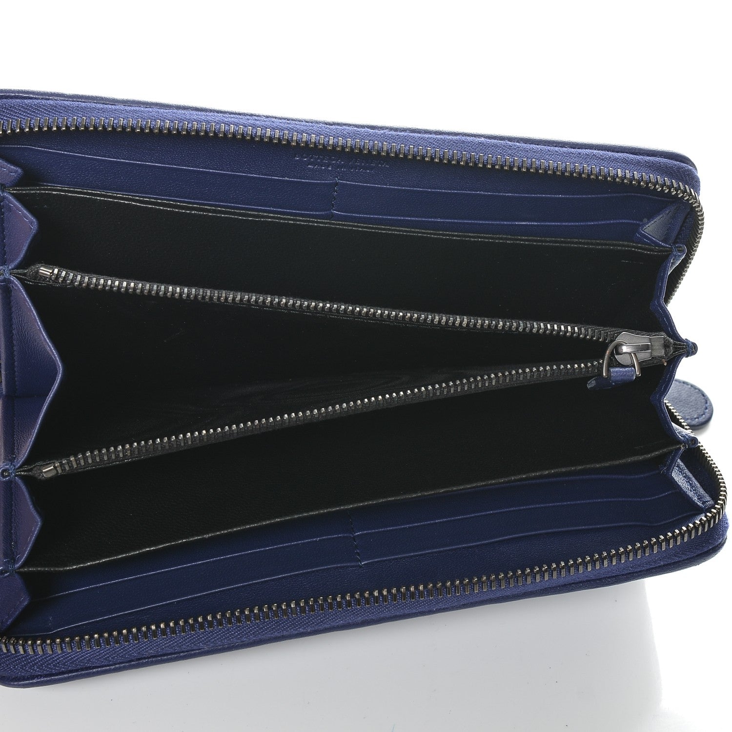 Bottega Veneta Nappa Intrecciato Zip Around Wallet Blue 5 of 6