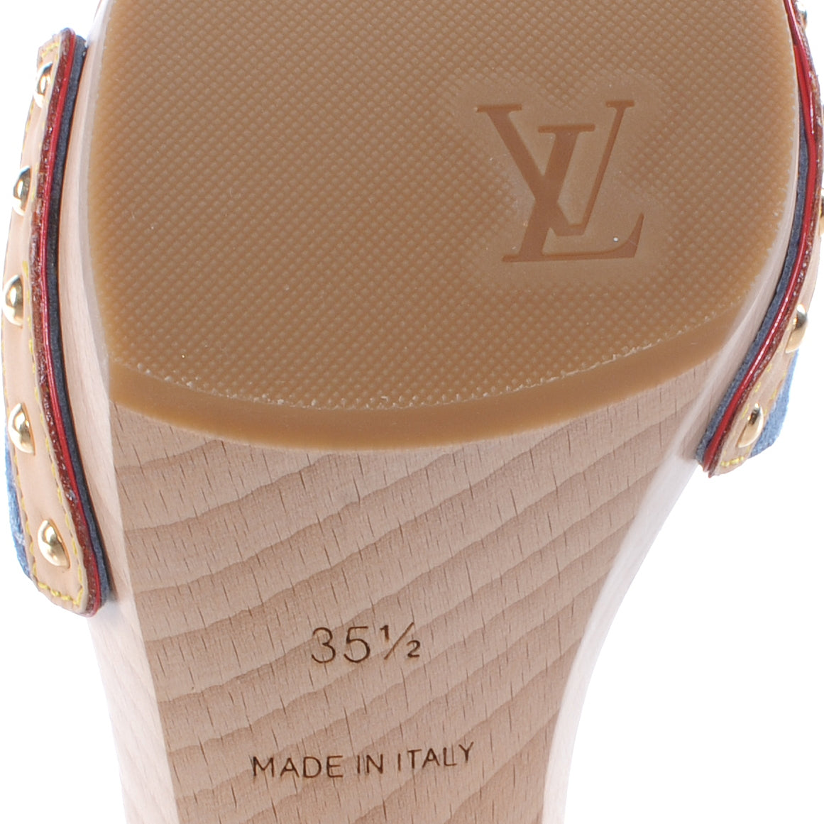Louis Vuitton Denim Bow Mules Heels 35.5 6 of 7