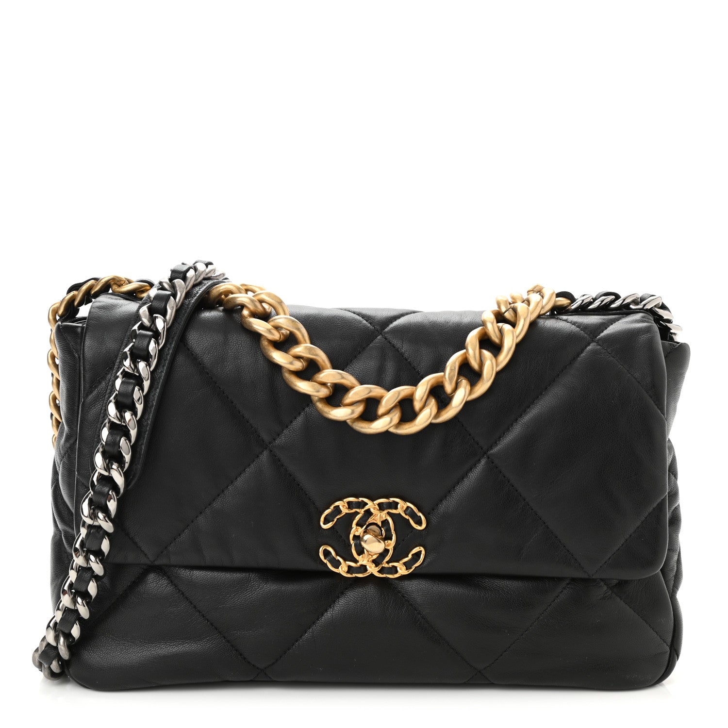 Chanel Lambskin Quilted Large Chanel 19 Flap Black 1 of 10