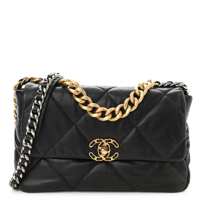 Chanel Lambskin Quilted Large Chanel 19 Flap Black 1 of 10