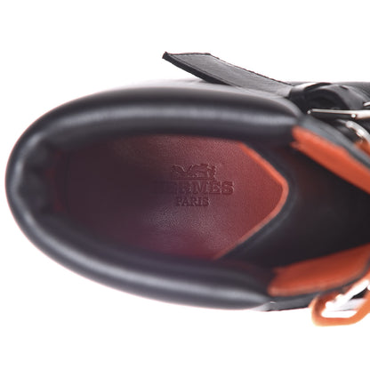 Hermes Calfskin Womens Hiking Boots 38.5 Black 6 of 7