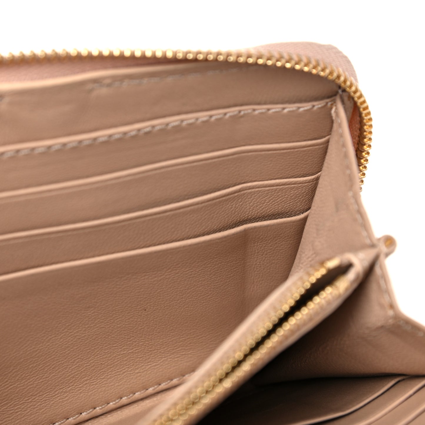 Grained Calfskin Marcie Long Zip Around Wallet Clay