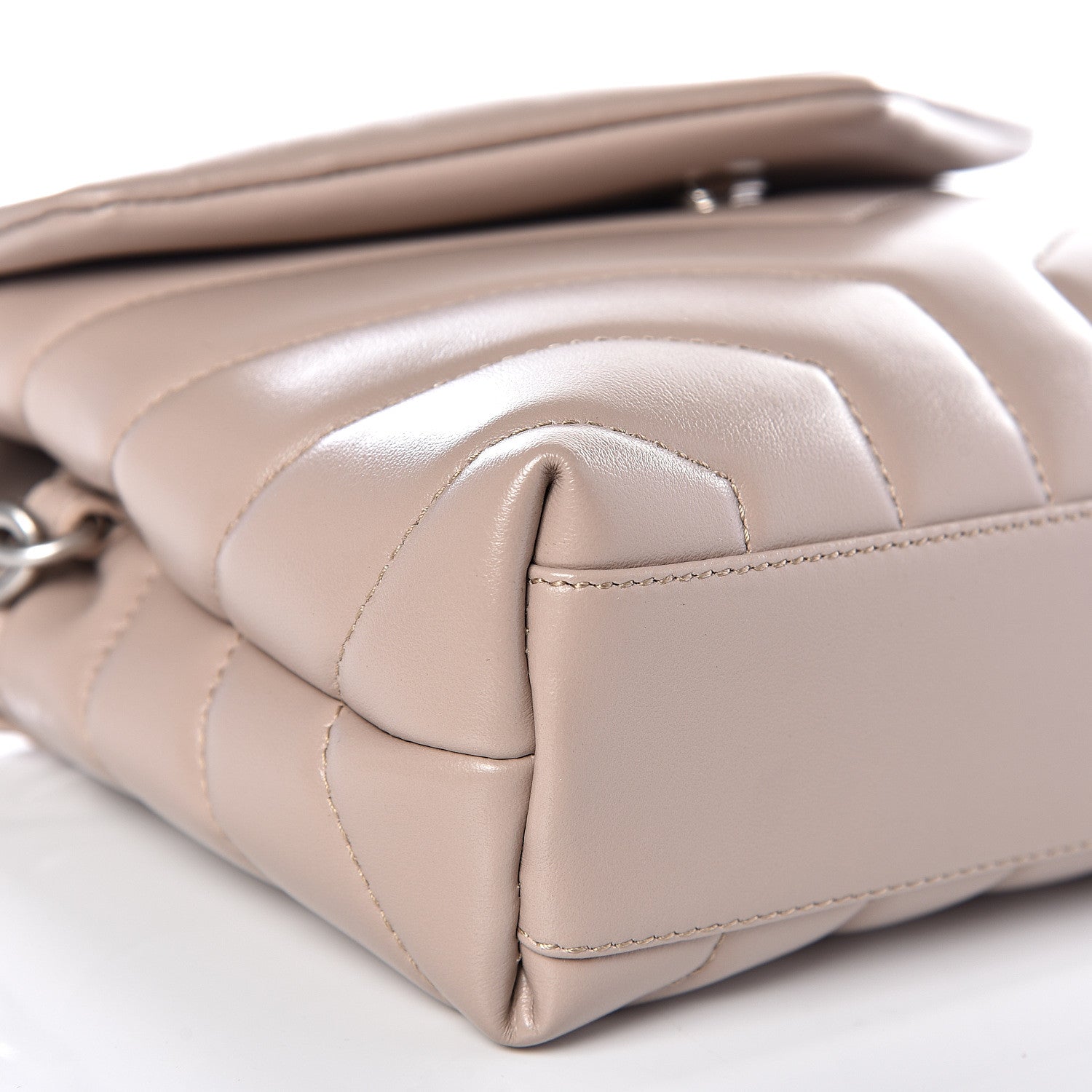 Saint Laurent Calfskin Y Quilted Monogram Toy Loulou Crossbody Bag Light Natural 7 of 8