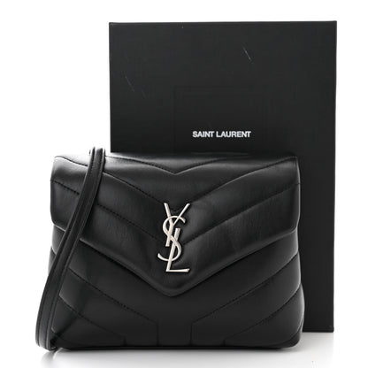 Saint Laurent Calfskin Y Quilted Monogram Toy Loulou Crossbody Bag Black 11 of 11