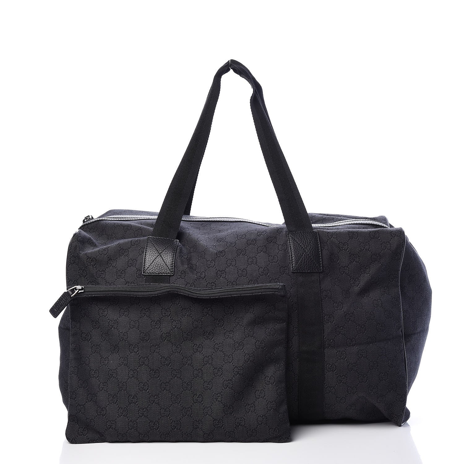 Gucci Denim Monogram Large Collapsible Carry On Duffle Black 3 of 14