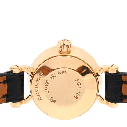 Hermes 18K Yellow Gold Barenia Diamond 16mm Faubourg Quartz Watch Noir 4 of 5