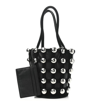 Alexander Wang Calfskin Crystal Embellished Roxy Mini Bucket Bag Black 1 of 4