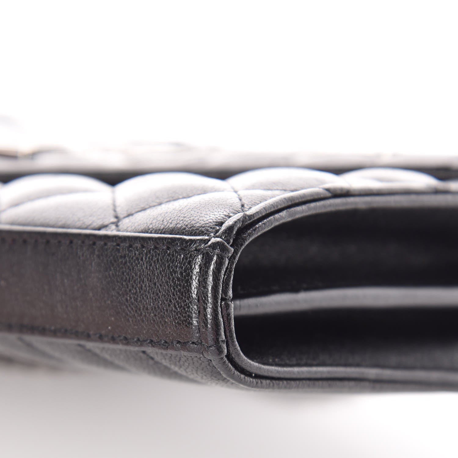 Saint Laurent Lambskin Mixed Matelasse Monogram Charms Chain Wallet Black 10 of 11