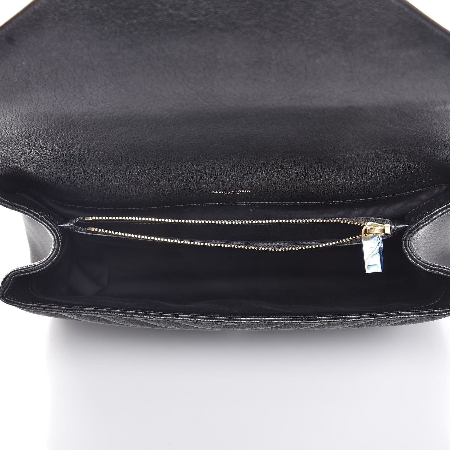 Saint Laurent Sheepskin Matelasse Chevron Monogram Large College Satchel Black 5 of 8