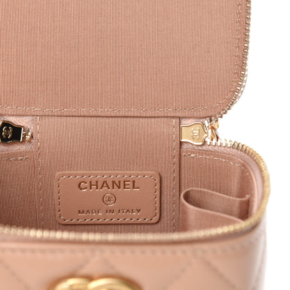 Chanel Calfskin Quilted Mini Perfect Fit Vanity Case With Chain Beige 8 of 11
