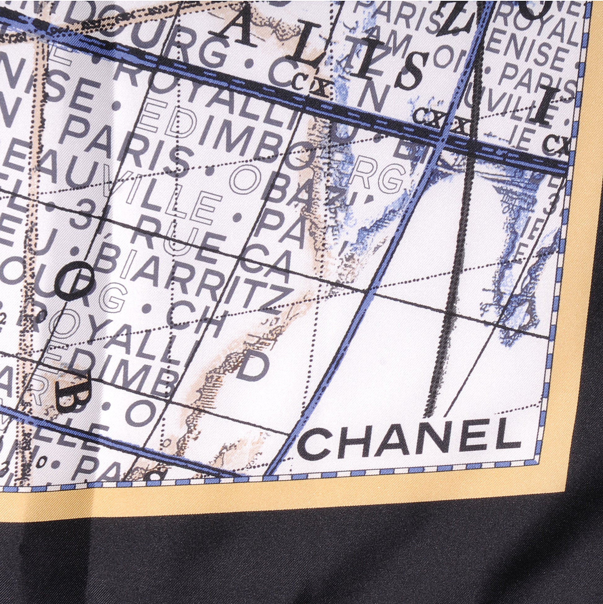 Chanel Silk Map Square Scarf CC 2 of 5