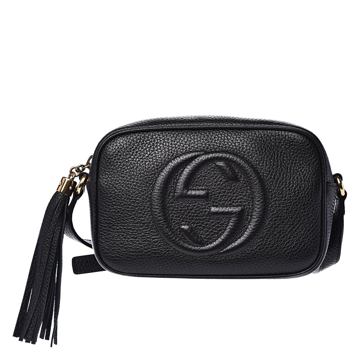 Pebbled Calfskin Mini Soho Disco Bag Black