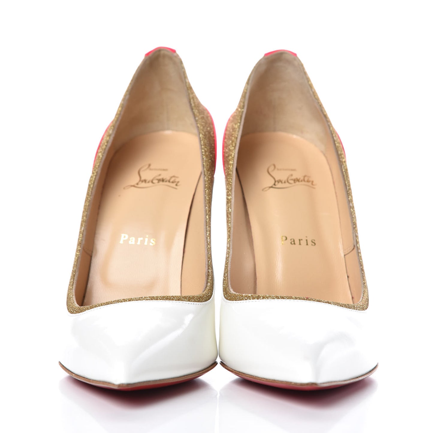 Glitter Patent Fluo Tucsick 100 Pumps 41 White Gold